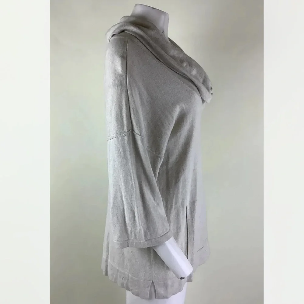 Pure Jill Sz S Cotton Cashmere Cowl Neck Sweater Beige Casual Pullover